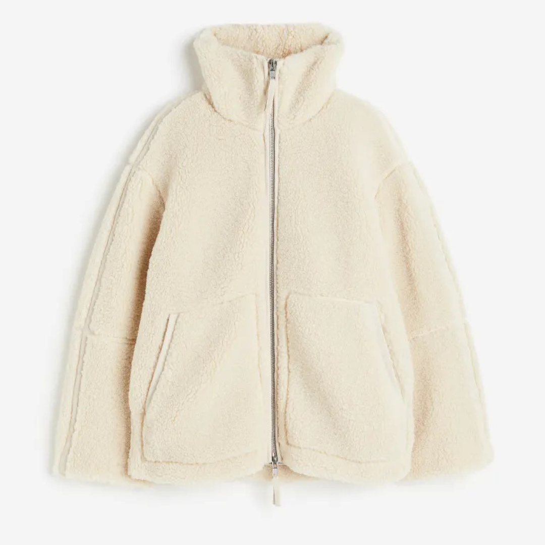 Heike – Gemütliche Teddyjacke mit Kontrastdesign