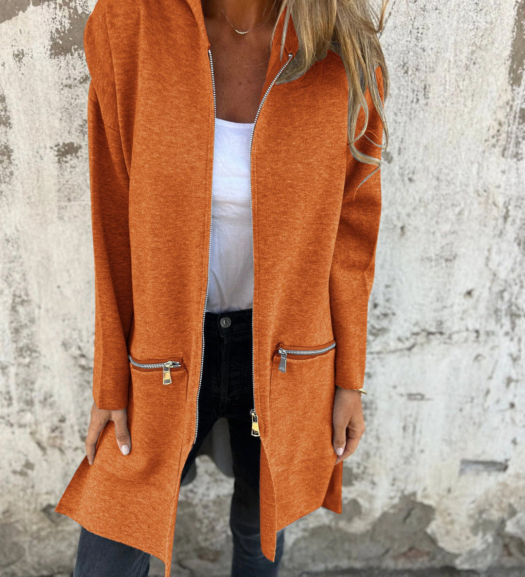 Greta – Lange Kapuzenjacke