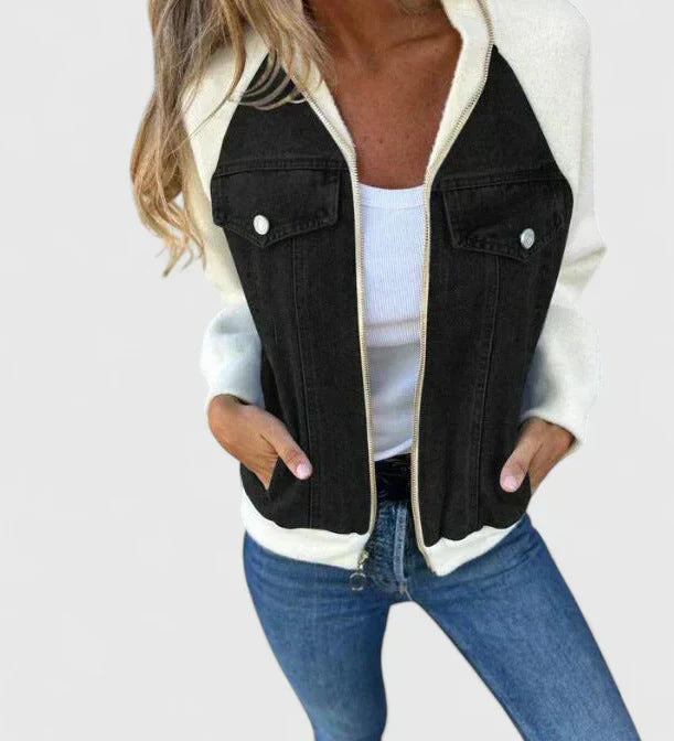 Zoeylynn – Jacke mit vielseitigem Material-Mix