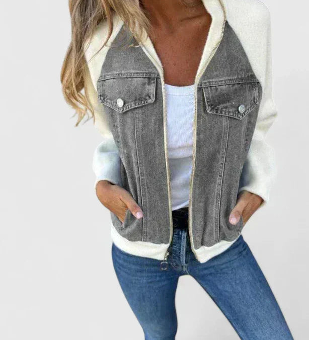 Zoeylynn – Jacke aus vielseitigem Materialmix