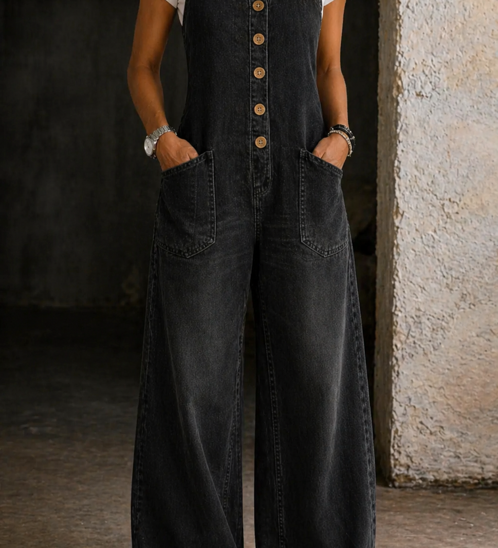 Verity | Vintage gewaschene Baumwoll-Latzhose