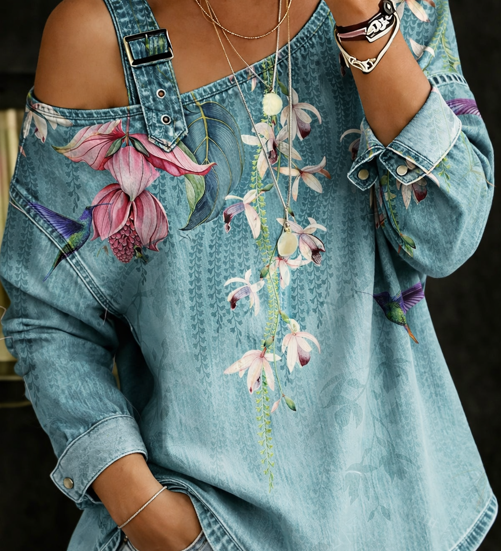 Mia | Off-Shoulder Denim Top