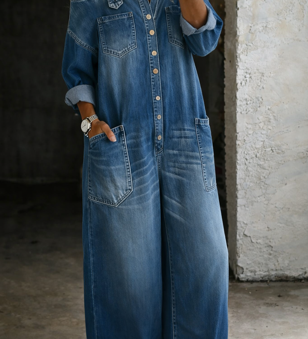 Abigail | Off-Shoulder Denim-Jumpsuit