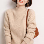 Eva Zopfstrick-Rollkragenpullover