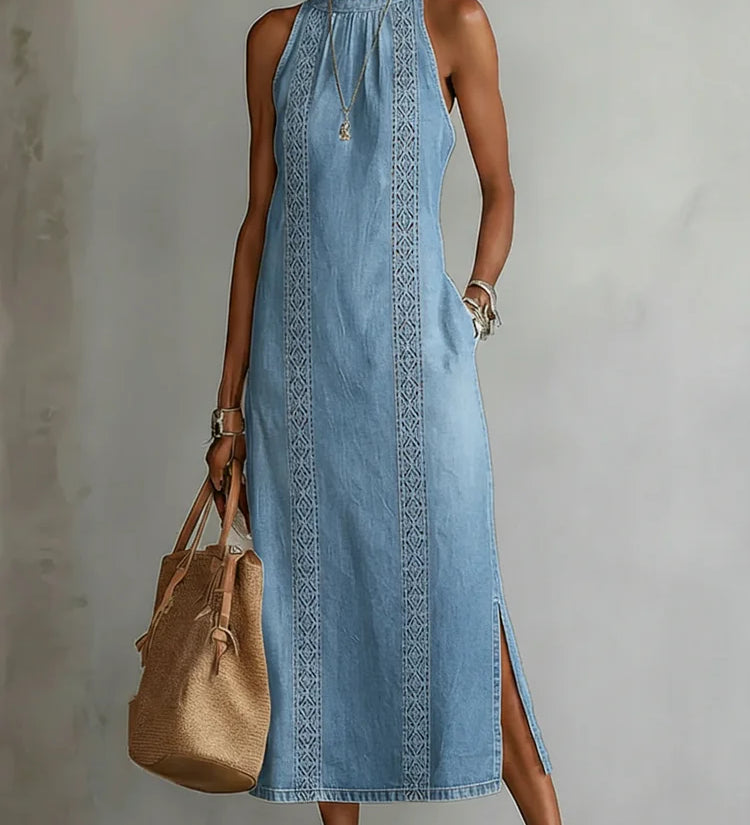 Tilly | Retro Spitze Denim Kleid