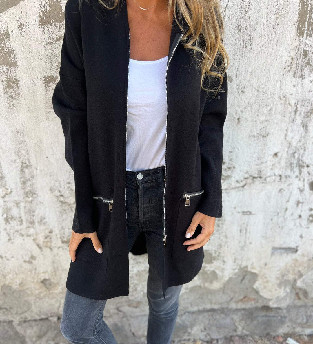 Greta – Lange Kapuzenjacke