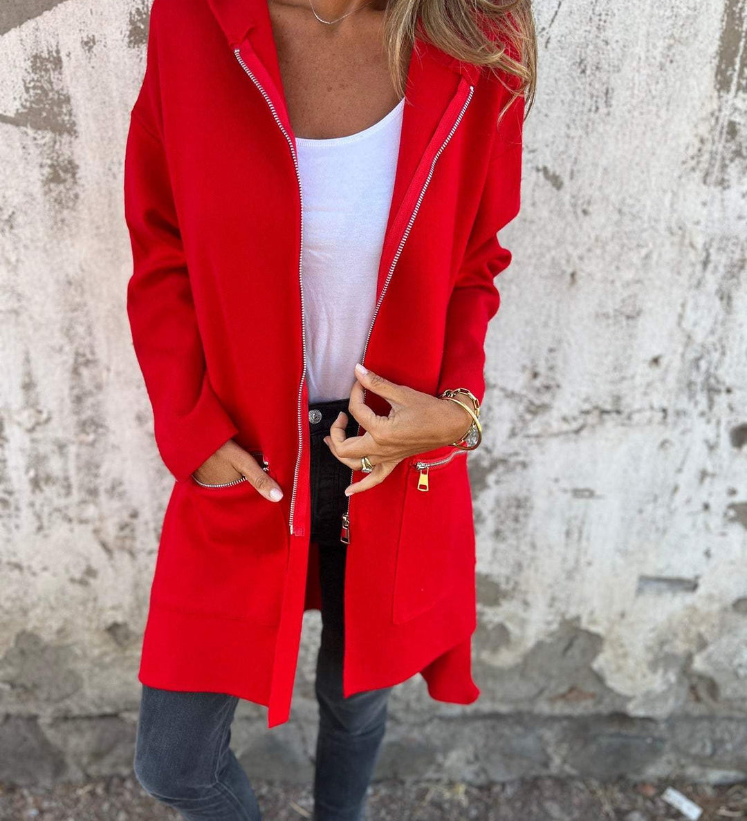 Greta – Lange Kapuzenjacke