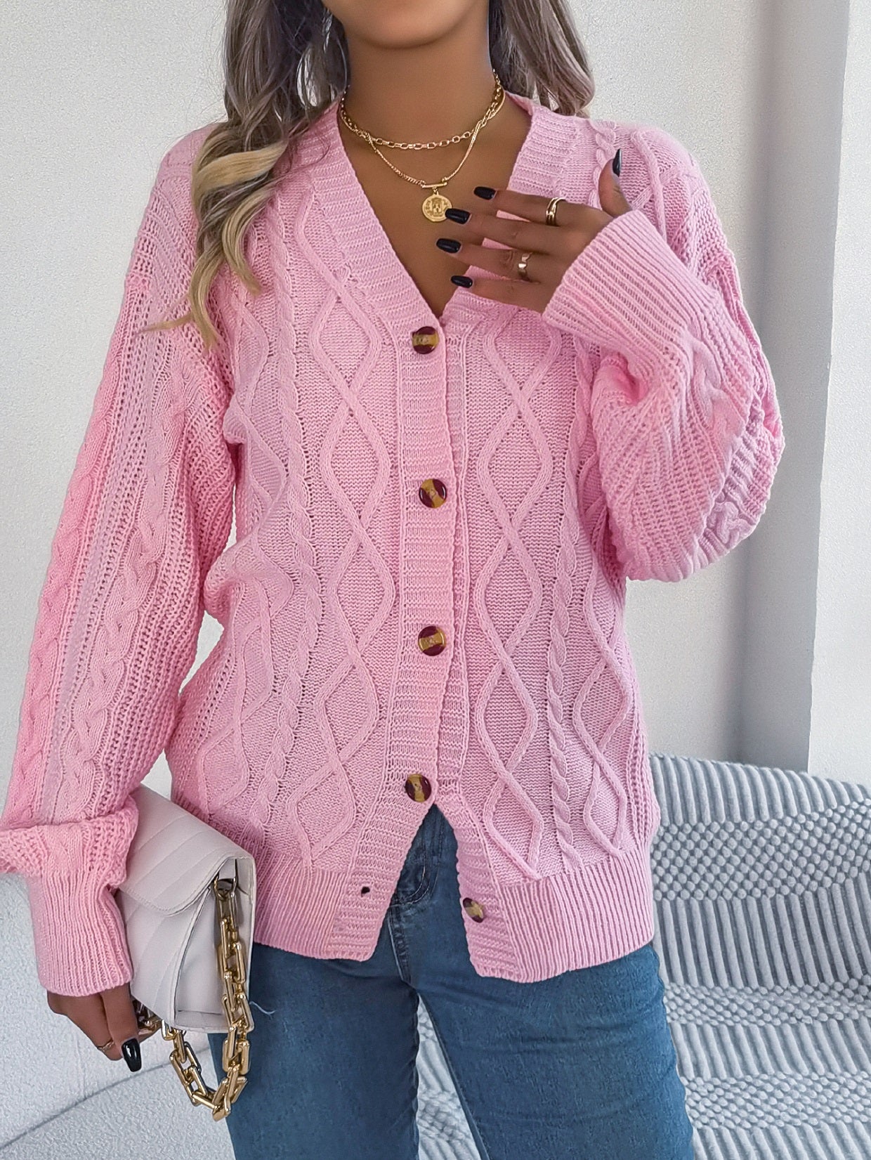 Sophie Cable-Knit Strickjacke für Damen